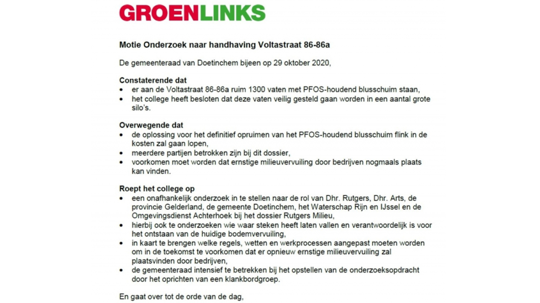 Motie handhaving Rutgers