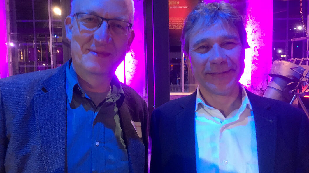 Rik Grashof met Frans Langeveld bij het Achterhoeksdebat